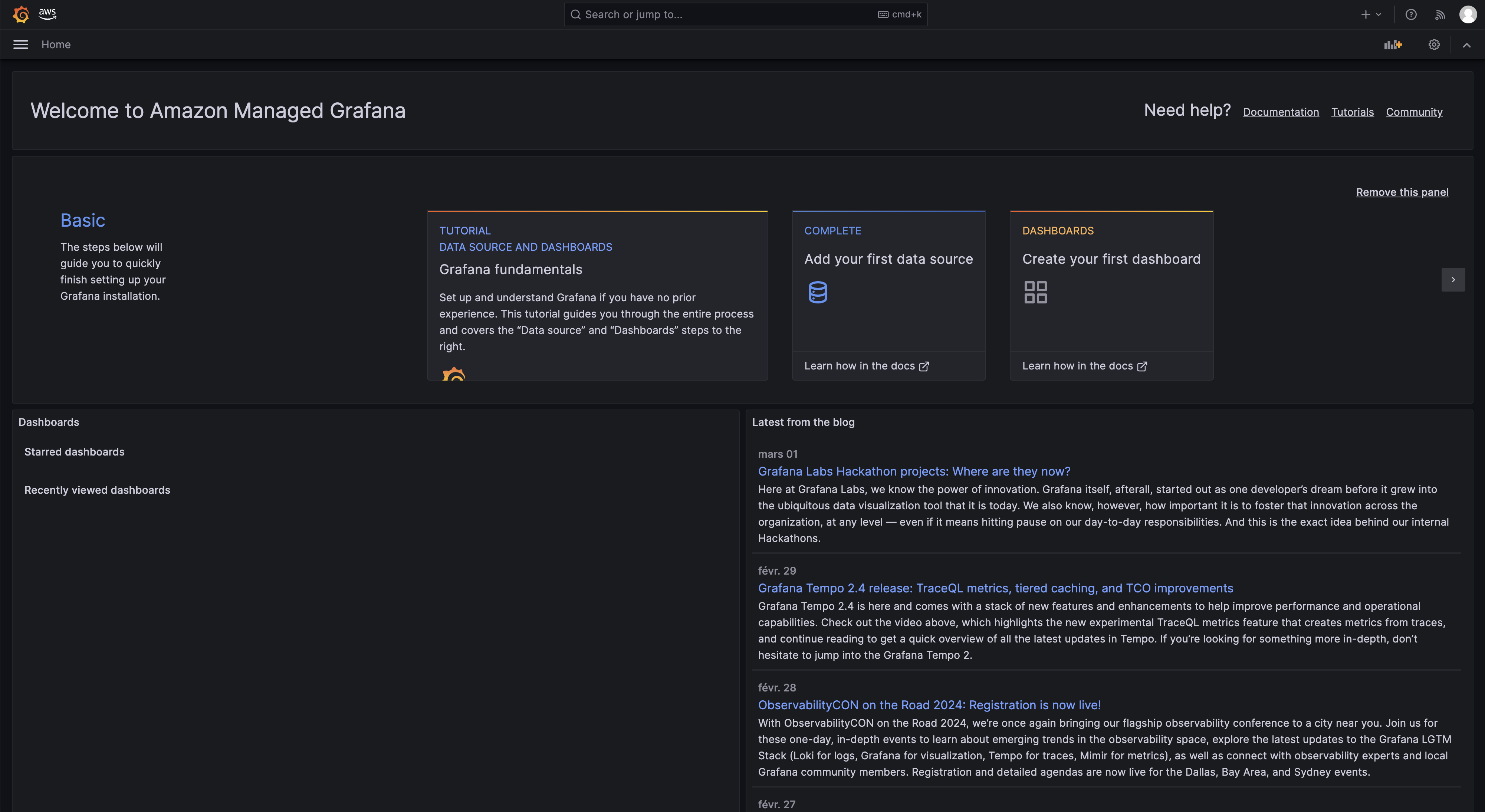 Setting up AWS Managed Grafana in minutes to display metrics from Amazon Managed Prometheus and CloudWatch