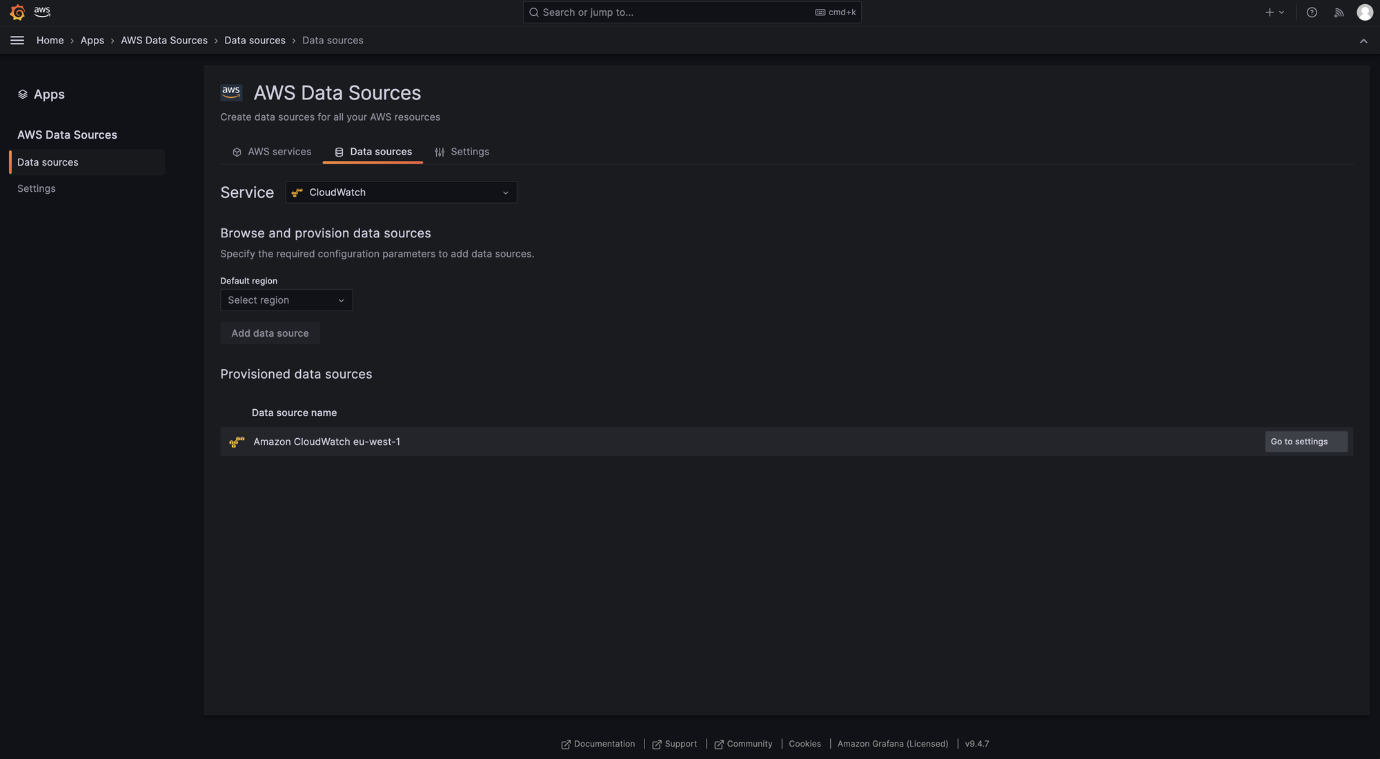 Setting up AWS Managed Grafana in minutes to display metrics from Amazon Managed Prometheus and CloudWatch